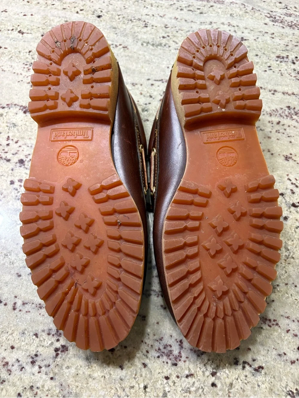 Timberland Men's Dark Brown Leather Boat Shoes with Contrast Stitching